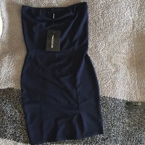 Pretty Little Thing Navy Blue Strapless Dress
